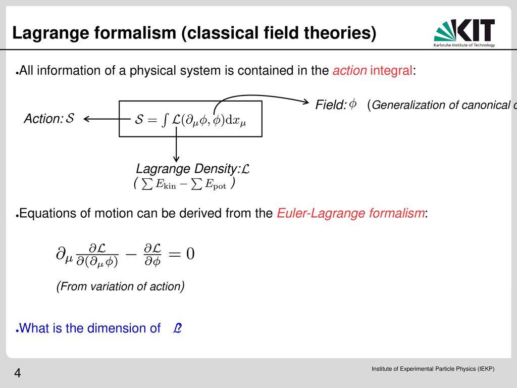 Lagrange Formalism & Gauge Theories - ppt download